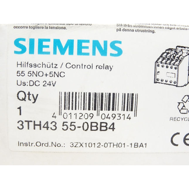 Siemens Hilfsschütz 3TH4355-0BB4 / Neu OVP - Maranos.de