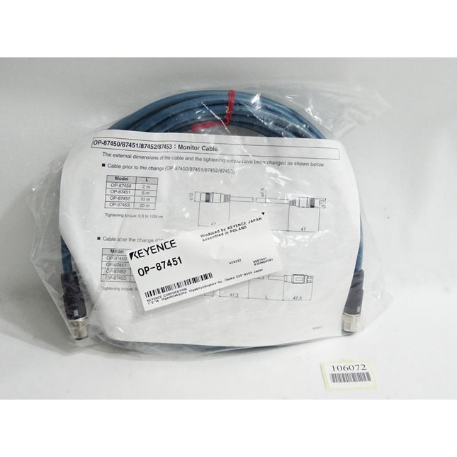 Keyence OP-87451 Monitorkabel 5m / Neu OVP - Maranos.de
