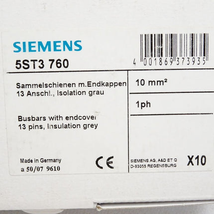 Siemens 5ST3760 Sammelschienen / Inhalt : 10 Stück / Neu OVP - Maranos.de