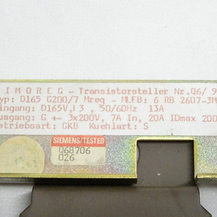 Siemens SIMOREG 6RB2910-2AA01 / 6RB2607-3MA01  + Bodenplatte - Maranos.de