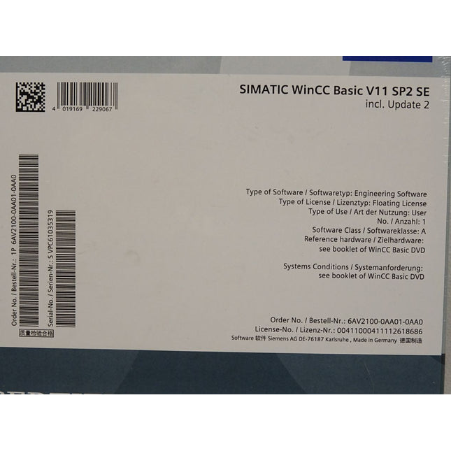 Siemens 6AV2100-0AA01-0AA0 Simatic WinCC Basic V11 SP2 SE - Maranos.de