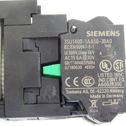Siemens Drucktaster schwarz + 3SU1400-1AA10-3BA0 + 3SU1400-1AA10-3CA0 / Neuwertig - Maranos.de