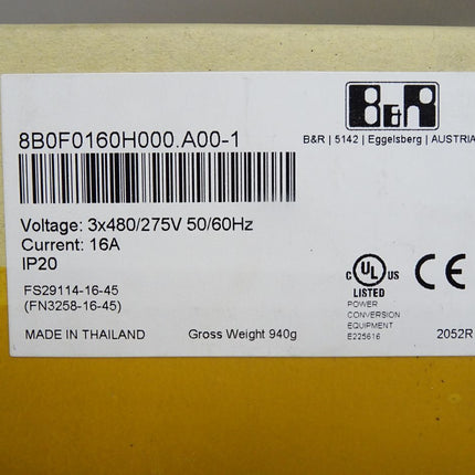 B&R 8B0F0160H000.A00-1 Netzfilter 8B0F / Neu - Maranos.de