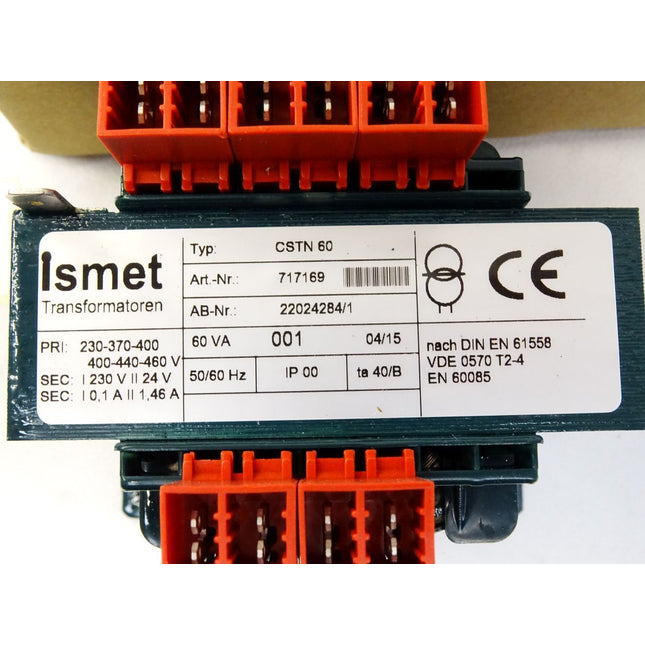 Ismet Trafo CSTN60 717169 60VA 230-370-400-440-460V 230V - Maranos.de