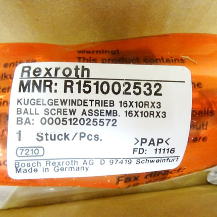 Rexroth Kugelgewindetrieb / R151002532 / 16X10RX3 / Neu OVP - Maranos.de