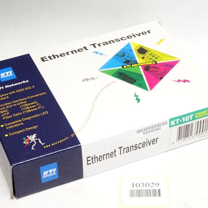 KTI Networks Ethernet 10Base-T Transceiver AUI to UTP Transceiver KT-10T / Neu OVP - Maranos.de
