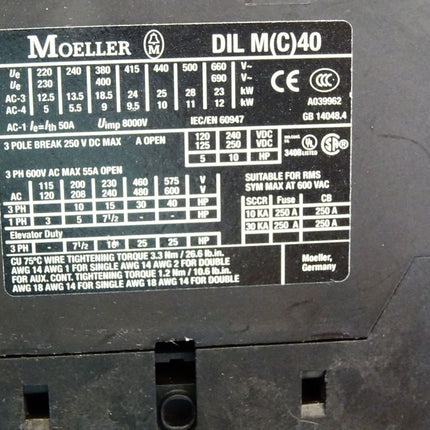 Moeller xStart DILM40  DILM(C)40 Leistungsschütz - Maranos.de