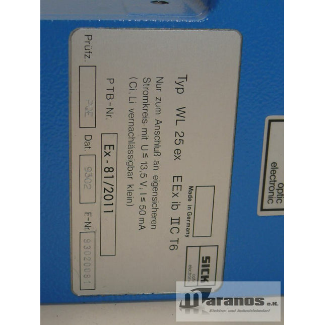 NEU Sick WL 25 ex EEX ib IIC T6 / WL25ex EEx ib IIC T6 Lichtschranke - Maranos.de