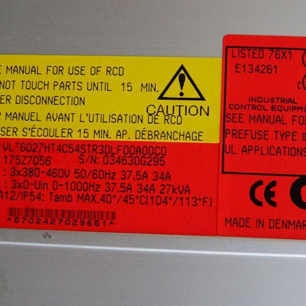 Danfoss 175Z7056 VLT6027HT4C54STR3DLF00A00C0 Frequenzumrichter VLT6000 HVAC 18.5kW - Maranos.de