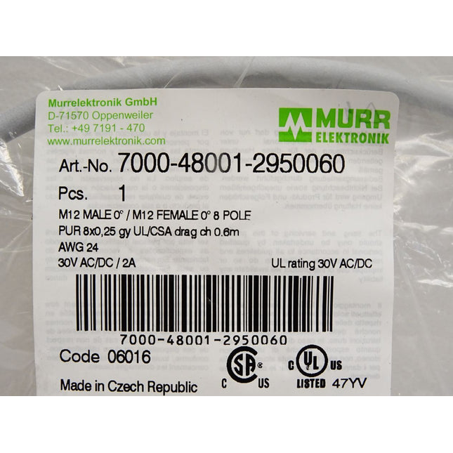 Murr Elektronik Kabel 7000-48001-2950060 / Neu OVP - Maranos.de