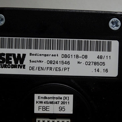 SEW Eurodrive Bediengerät DBG11B-08 08241546 8241546 / Neu OVP mit Lagerspuren - Maranos.de