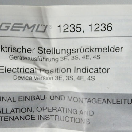 Gemü Elektrischer Stellungsrückmelder 1235 31002242 88205879 A1Z2SM125030G10 / Neu OVP - Maranos.de