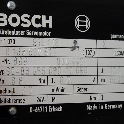 Bosch Bürstenloser Servomotor 0133500317 SE-B3.055.030-10.000 3000min-1 - Maranos.de