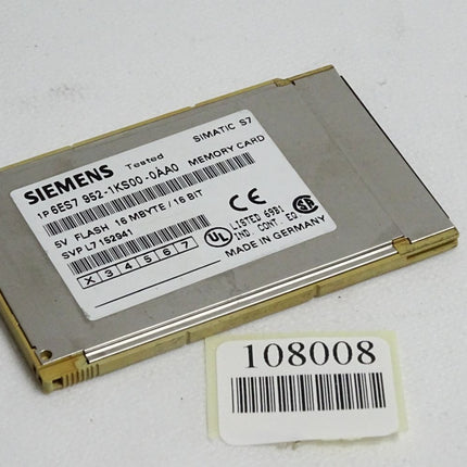 Siemens Memory Card 16MB for S7-400 5V Flash EPROM 6ES7952-1KS00-0AA0 6ES7 952-1KS00-0AA0 - Maranos.de