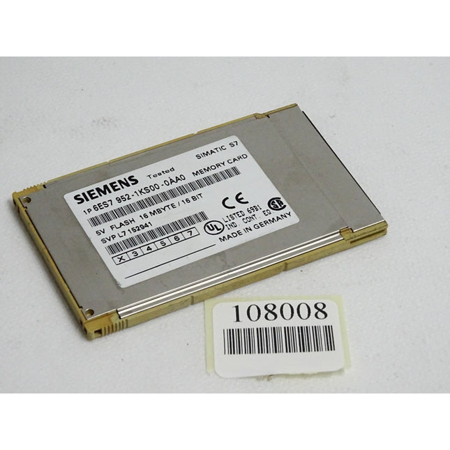 Siemens Memory Card 16MB for S7-400 5V Flash EPROM 6ES7952-1KS00-0AA0 6ES7 952-1KS00-0AA0 - Maranos.de