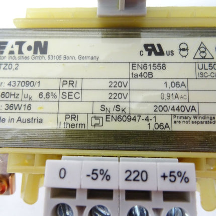 Eaton Control Transformer  STZ0,2 (220/220) / Steuertransformator / Neu OVP - Maranos.de