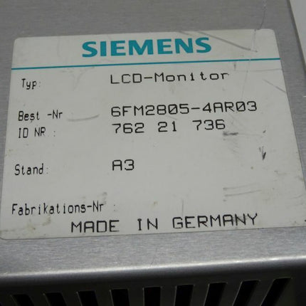 Siemens Sinumerik 6FM2805-4AR03 / 6FM 2805-4AR03 LCD Flachmonitor - Maranos.de