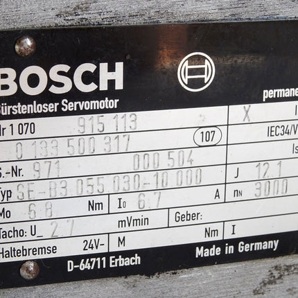 Bosch Bürstenloser Servomotor 0133500317 SE-B3.055.030-10.000 3000min-1 - Maranos.de