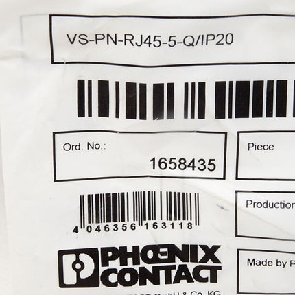 Phoenix Contact 1658435 VS-PN-RJ45-5-Q/IP20 RJ45-Steckverbinder / Neu OVP - Maranos.de
