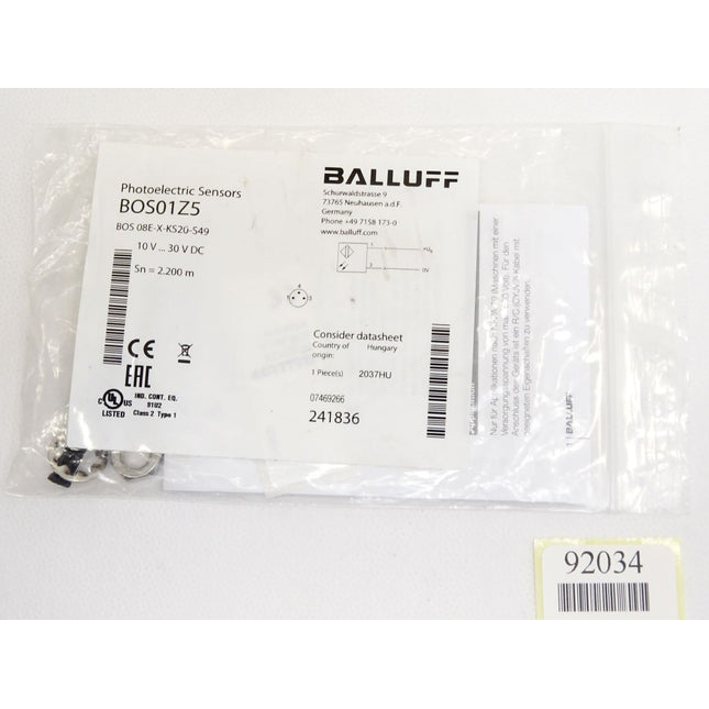 Balluff Photoelectric Sensor BOS01Z5 BOS 08E-X-KS20-S49 / Neu OVP - Maranos.de