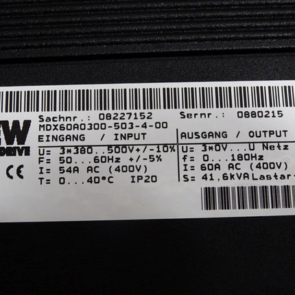 SEW Eurodrive Movidrive Umrichter 30kW MDX61B0300-503-4-00 08279667 MDX61B-00 08243492 + 08227152 MDX60A0300-503-4-00  / Neuwertig - Maranos.de