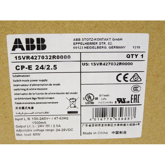 ABB Schaltnetzteil CP-E 24/2.5 1SVR427032R0000 / Neu OVP - Maranos.de