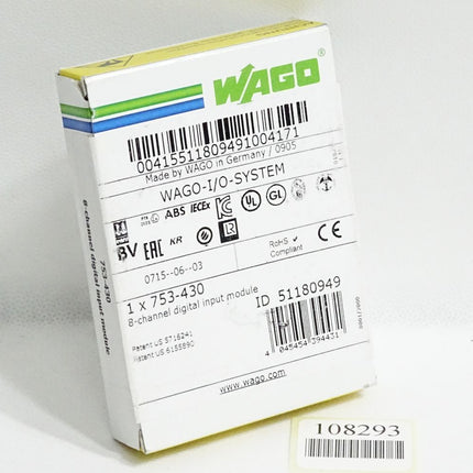 Wago 753-430 8-Kanal-Digitaleingang / Neu OVP versiegelt - Maranos.de
