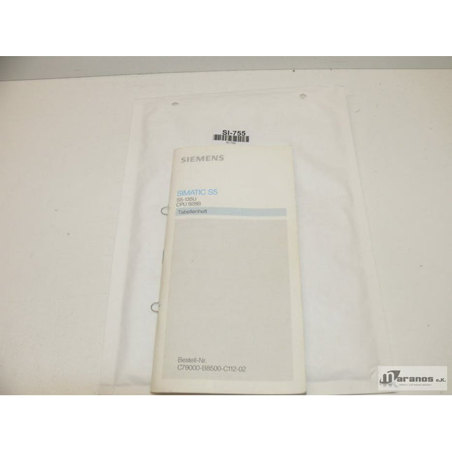Siemens Simatic S5 Personal CP/M-86 Tabellenheft C79000-B8500-C352-03 - Maranos.de