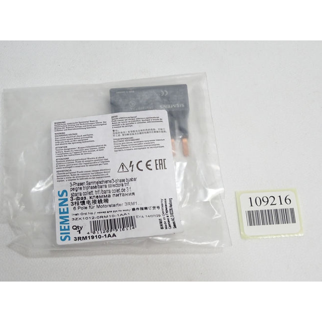 Siemens 3RM1910-1AA 3-Phasen Sammelschiene / Neu OVP - Maranos.de