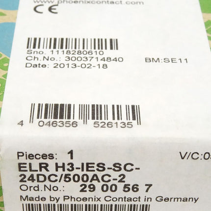 Phoenix Contact ELRH3-IES-SC-24DC/500AC-2 / 2900567 / Neu OVP versiegelt - Maranos.de
