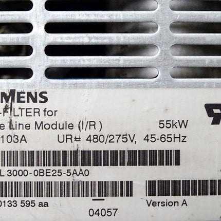 Siemens Line Filter for Active Line Module IR=103A 6SL3000-0B E25-5AA0 - Maranos.de