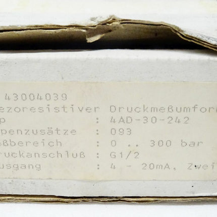 Hydac HDA 3744-A-250-000 / HDA3744-250-000 / 904978 /4AD-30-242 / Druckmeßumform 250bar - Maranos.de