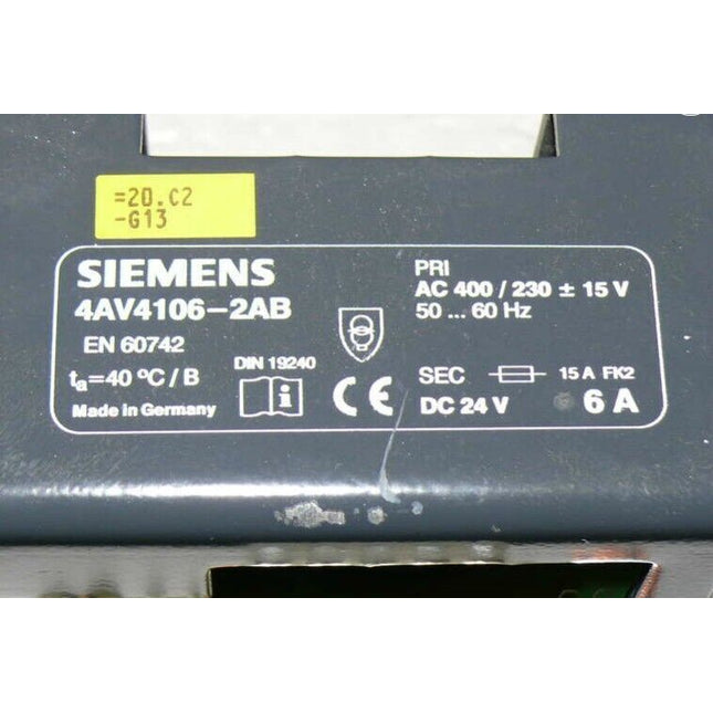 SIEMENS Simatic Trafo 4AV4106-2AB 400/230V 15V / GLEICHRICHTERGERAET / 1-Phase - Maranos.de