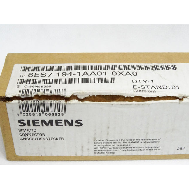 Siemens Anschlussstecker 6ES7194-1AA01-0XA0 6ES7 194-1AA01-0XA0 / Neu OVP - Maranos.de