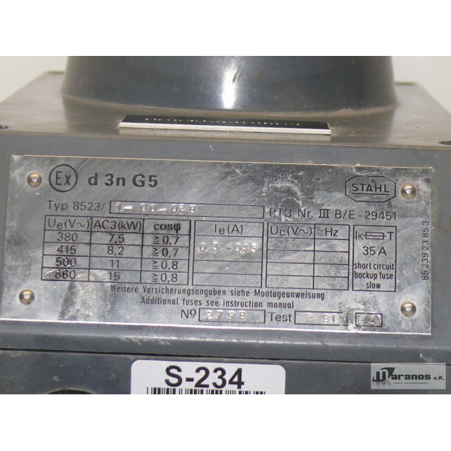Stahl: 8523 / 1-00-028 Leistungschalter 8523/1-00-028 Hauptschalter - Maranos.de