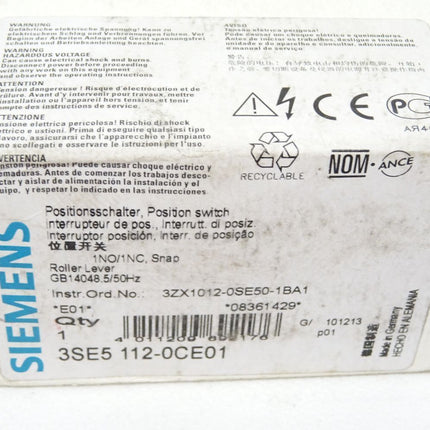 Siemens Positionsschalter 3SE5112-0CE01 / Neu OVP - Maranos.de