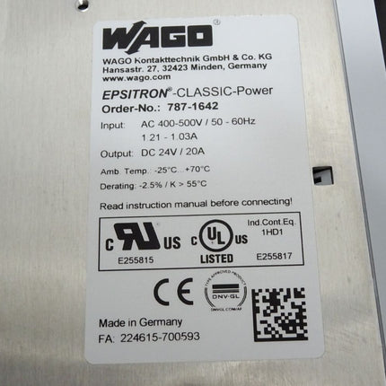 Wago EPSITRON Classic Power 787-1642 Primär getaktete Stromversorgung / Neu OVP - Maranos.de