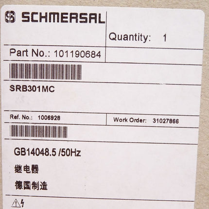 Schmersal Sicherheitsbaustein SRB301MC-24V 101190684 / Neuwertig OVP - Maranos.de