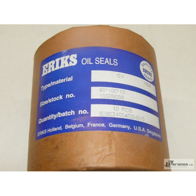 NEU/OVP ERIKS OIL Seals GV NBR 80x100x10 stock no. 10009096 - Maranos.de