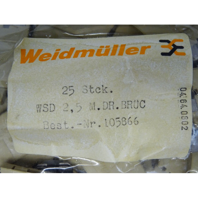Weidmüller 105866 / WSD2.5 M.DR.BRÜC / Inhalt : 25 Stück / Neu OVP - Maranos.de