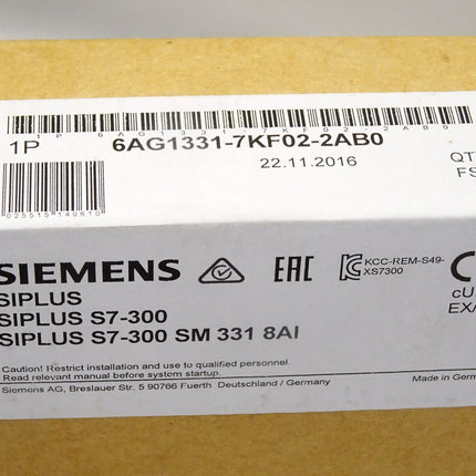 Siemens Siplus S7-300 6AG1331-7KF02-2AB0 / Neu OVP versiegelt - Maranos.de