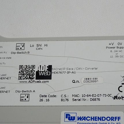 ADF Web HD67677-IP-A1 Gateway BACnet/IP Server / CAN - Maranos.de