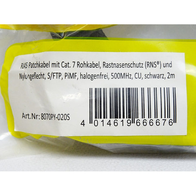 Python 8070PY-020S Patchkabel Rohkabel Cat.7 schwarz 2m / Neu OVP - Maranos.de