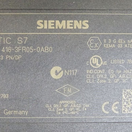 Siemens Simatic S7 6ES7416-3FR05-0AB0 / 6ES7 416-3FR05-0AB0 E:3 - Maranos.de