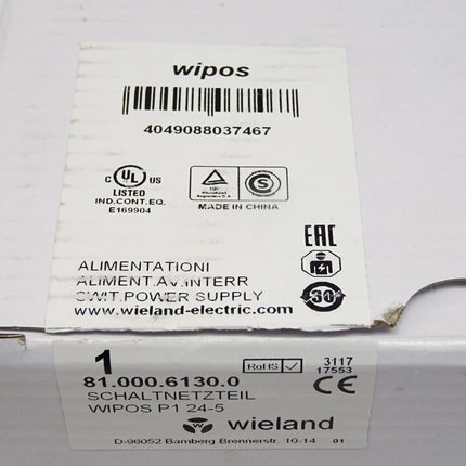 Wieland Wipos P1 24-5 81.000.6130.0 Schaltnetzteil / Neu OVP - Maranos.de