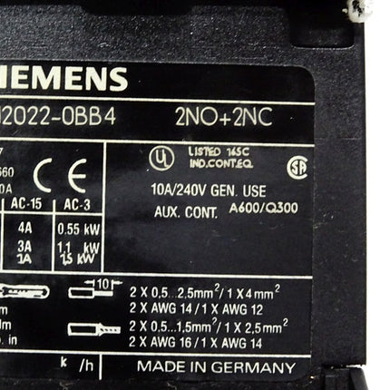 Siemens 3TH2022-0BB4 Hilfsschütz + 3TX4422-2A - Maranos.de