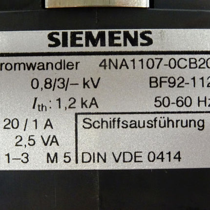 Siemens Stromwandler 4NA1107-0CB20 - Maranos.de