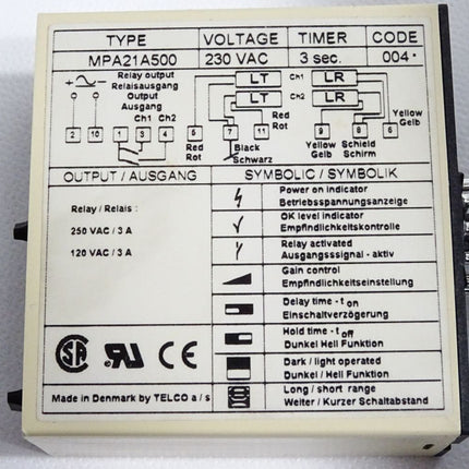 Telco Photo Amplifier Lichtschrankenverstärker MPA21A500 0453110000 / Neu OVP - Maranos.de