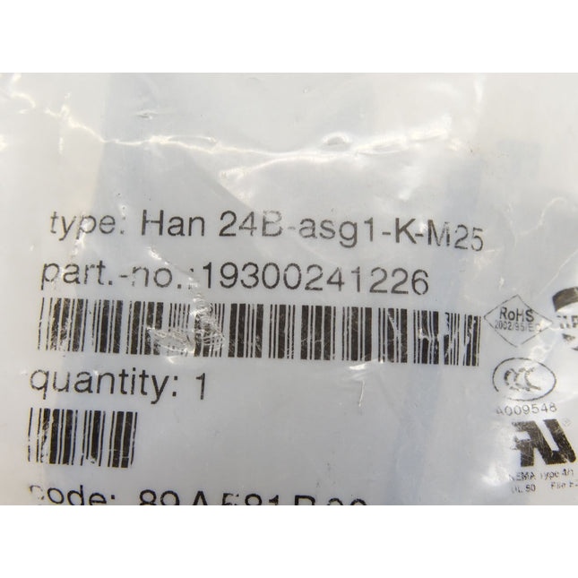 Harting Han 24B-asg1-K-M25 / 19300241226 / Neu OVP - Maranos.de