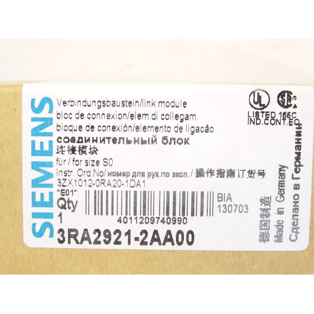 Siemens Verbindungsbaustein 3RA2921-2AA00 / Neu OVP - Maranos.de